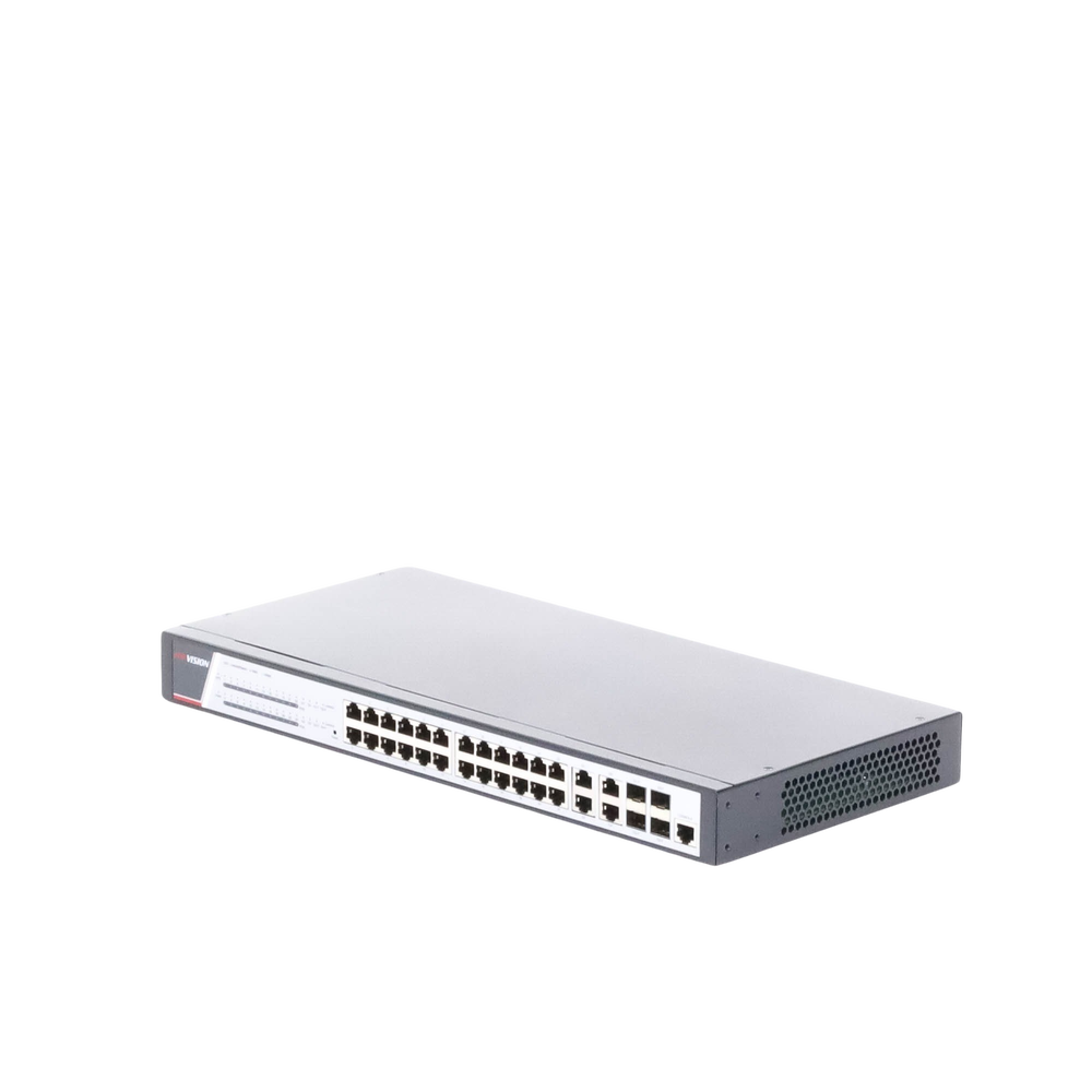 Gigabit PoE+ Switch / Manageable / 24 10/100/1000 Mbps PoE+ ports / 4 10/100/1000 Mbps ports + 4 Uplink SFP ports / 370 W