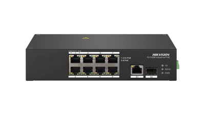 Switch Industrial Hi-PoE / No administrable / 8 puertos PoE / 1 puerto RJ45 / 1 puerto de fibra optica