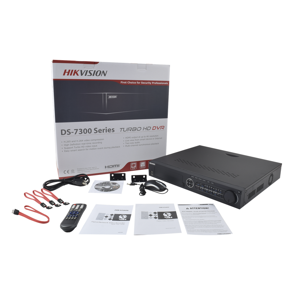 8 Megapixel DVR / 32 TURBOHD Channels + 16 IP Channels / 4 Hard Drive Bays / 4 Audio Channels / Video Analysis / 16 Alarm Inputs / RAID Array
