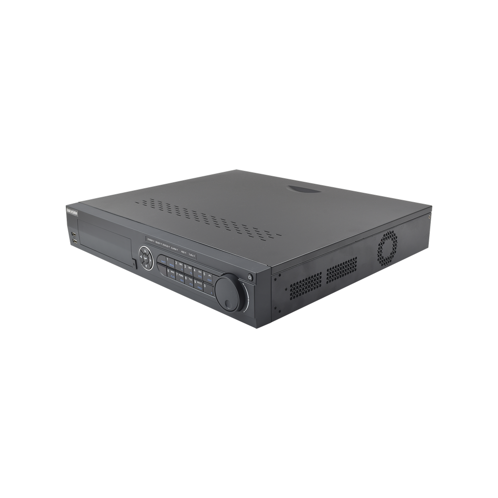 8 Megapixel DVR / 32 TURBOHD Channels + 16 IP Channels / 4 Hard Drive Bays / 4 Audio Channels / Video Analysis / 16 Alarm Inputs / RAID Array