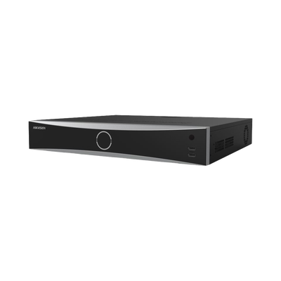 NVR 12 Megapixel (4K) / 16 canales IP / AcuSense (Evita Falsas Alarmas) / Reconocimiento Facial / 4 Bahías de Disco Duro