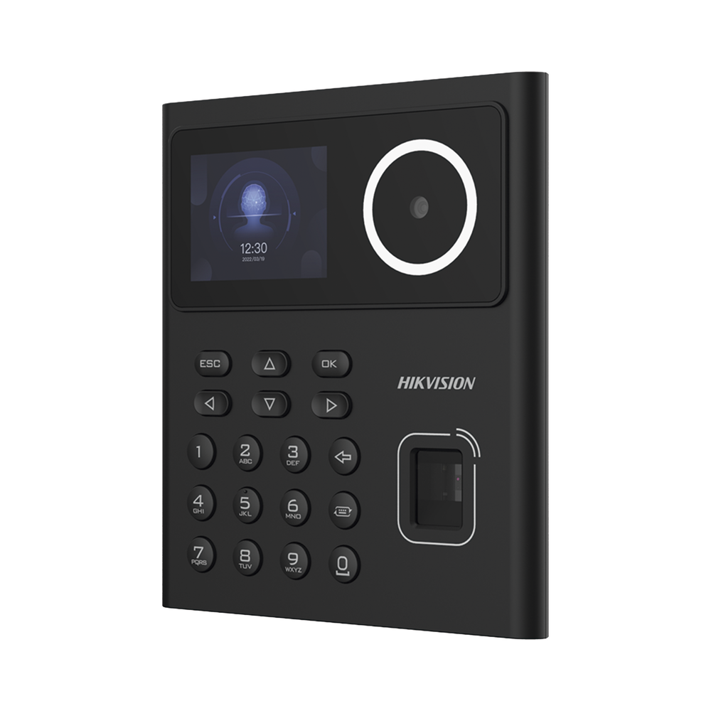 Terminal WiFi de Huella, Facial y Tarjetas MIFARE para Control de Acceso o Asistencia / 500 rostros y 1,000 Huellas y Tarjetas / Detección de Cubrebocas / HikConnect