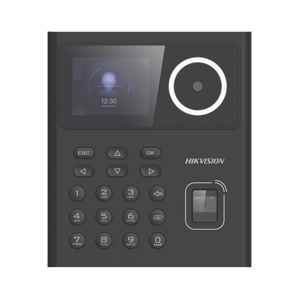Terminal WiFi de Huella, Facial y Tarjetas MIFARE para Control de Acceso o Asistencia / 500 rostros y 1,000 Huellas y Tarjetas / Detección de Cubrebocas / HikConnect
