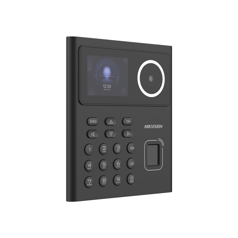 Terminal de Reconocimiento Facial con lector MIFARE / Hasta 1.5 mts en lectura / Soporta P2P Hik-Connect / 500 Rostros / 1.000 Huellas / 1.000 Tarjetas / PIN / ISAPI-ISUP 5.0