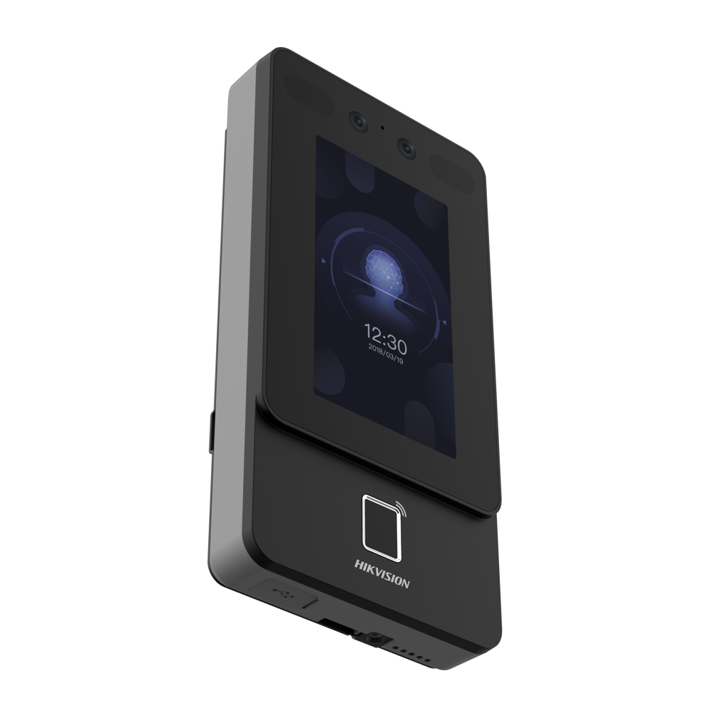 Terminal de Reconocimiento Facial Serie Min Moe (IP65) WIFI con lector MIFARE / Hasta 1,5 mts en lectura / Soporta P2P Hik-Connect / 1500 Rostros / 3000 Huellas / Videoportero.