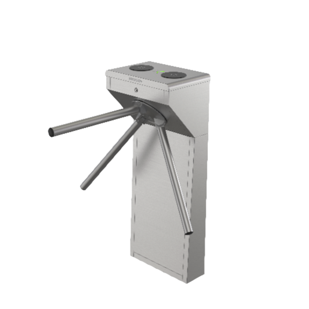 Torniquete Trípode de Acero Inoxidable con Indicadores de Entrada-Salida / Apertura en Caso de Emergencia / Integrable con cualquier Sistema de Control de Acceso