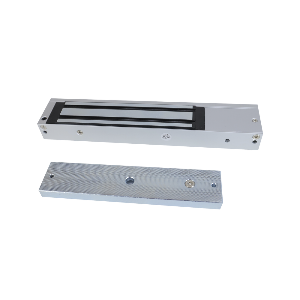 Chapa Magnética de 600 Lbs (272 Kg) / Montaje en Puerta Normal o de Vidrio / Certificado CE / Uso en Interior / Magnetismo Anti-residual
