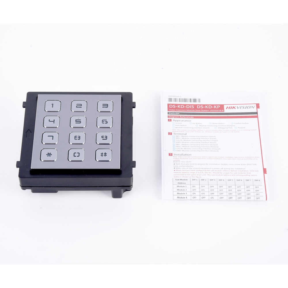 Modular Street Front Keypad Module / Door Unlocking by Code / Call to Monitor.