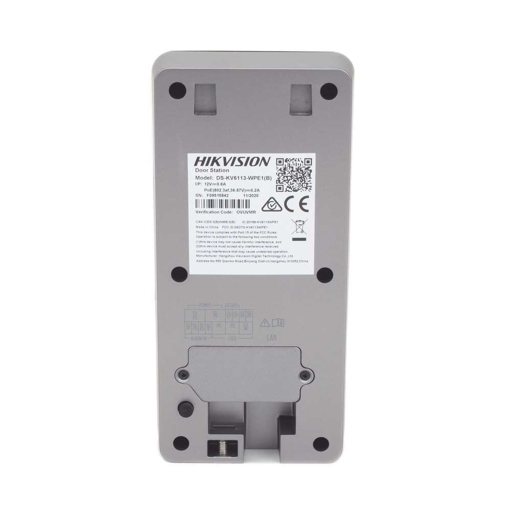 Videoportero IP 2 MP / PoE Estandar / IP65 / Apertura desde Hik-connect / Soporta 1 Departamento y Hasta 6 Monitores / Soporta Tarjetas Mifare / 1 Salida Relay