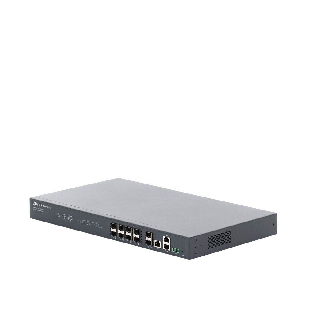 8-port GPON OLT, up to 1,024 ONUs, 1 Gigabit RJ45, 2 SFP+ ports, AC-AC redundant power supplies (included)