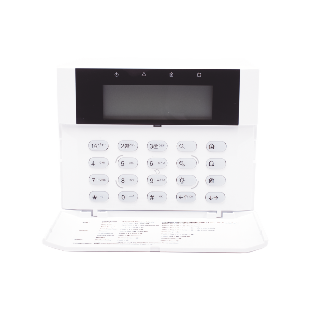 LCD keypad with integrated tag reader / Speed-X bus / 2 alarm inputs and 1 output / Compatible with AX Hybrid Pro panels