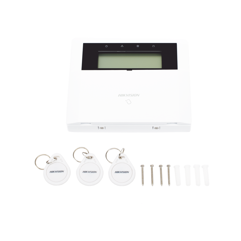 LCD keypad with integrated tag reader / Speed-X bus / 2 alarm inputs and 1 output / Compatible with AX Hybrid Pro panels