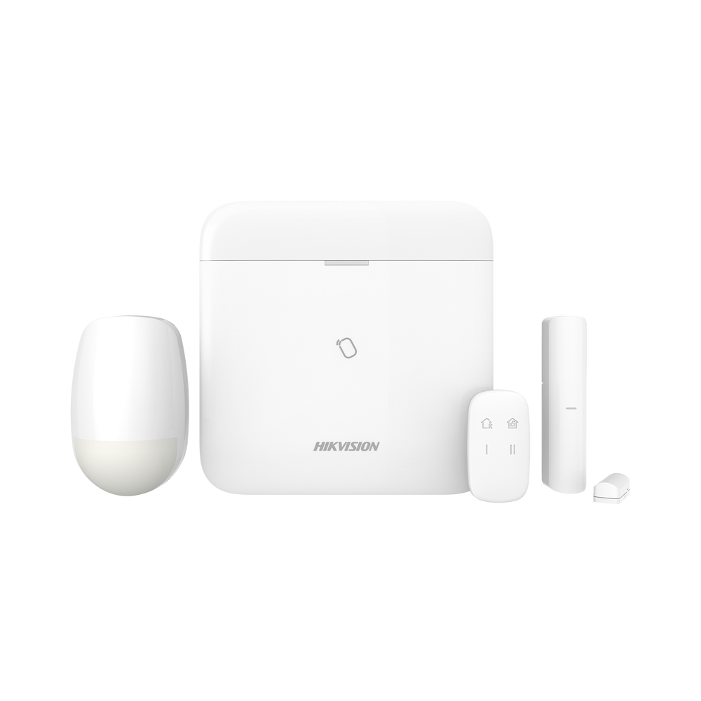 (AX PRO) Kit de Panel de Alarma Inalámbrico de Hikvision / Soporta 96 Zonas / Lector de Tag integrado / 3G/4G, Wi-Fi y Ethernet / Incluye Batería de respaldo / Compatible con los Accesorios AX PRO.