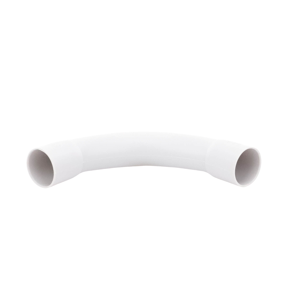 Curva de radio estrecho para tubería rígida, recomendado para cables de datos, PVC Auto-extinguible, de 25 mm
