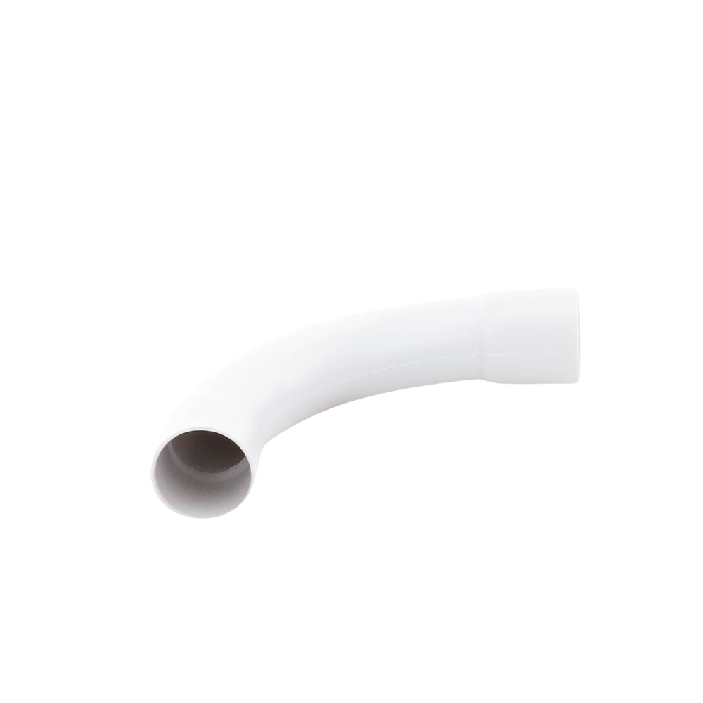 Curva de radio estrecho para tubería rígida, recomendado para cables de datos, PVC Auto-extinguible, de 25 mm