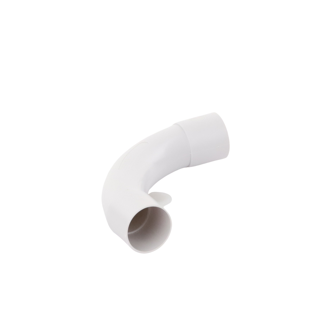 Curva de radio estrecho para tubería rígida, recomendado para cables de datos, PVC Auto-extinguible, de 32 mm