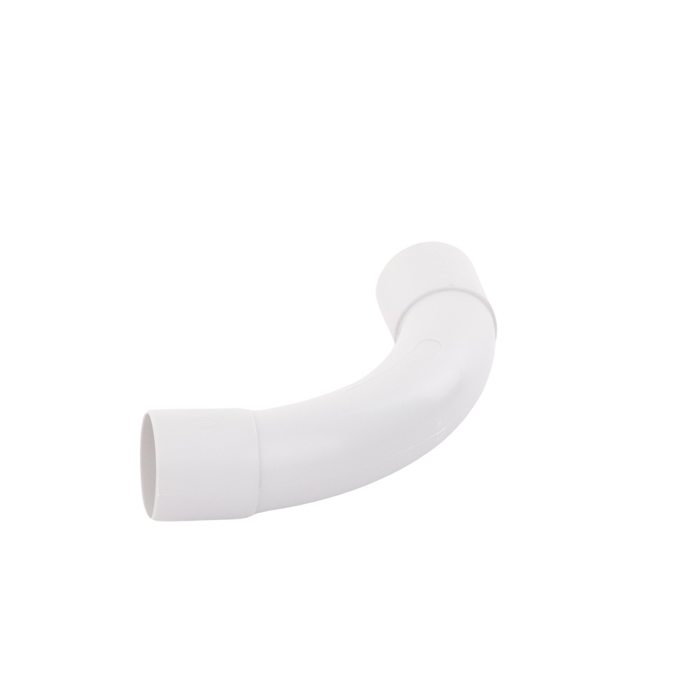 Curva de radio estrecho para tubería rígida, recomendado para cables de datos, PVC Auto-extinguible, de 32 mm
