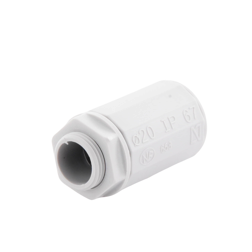 Conector de tubería rígida a caja (Racor), PVC Auto-extinguible, de 20 mm
