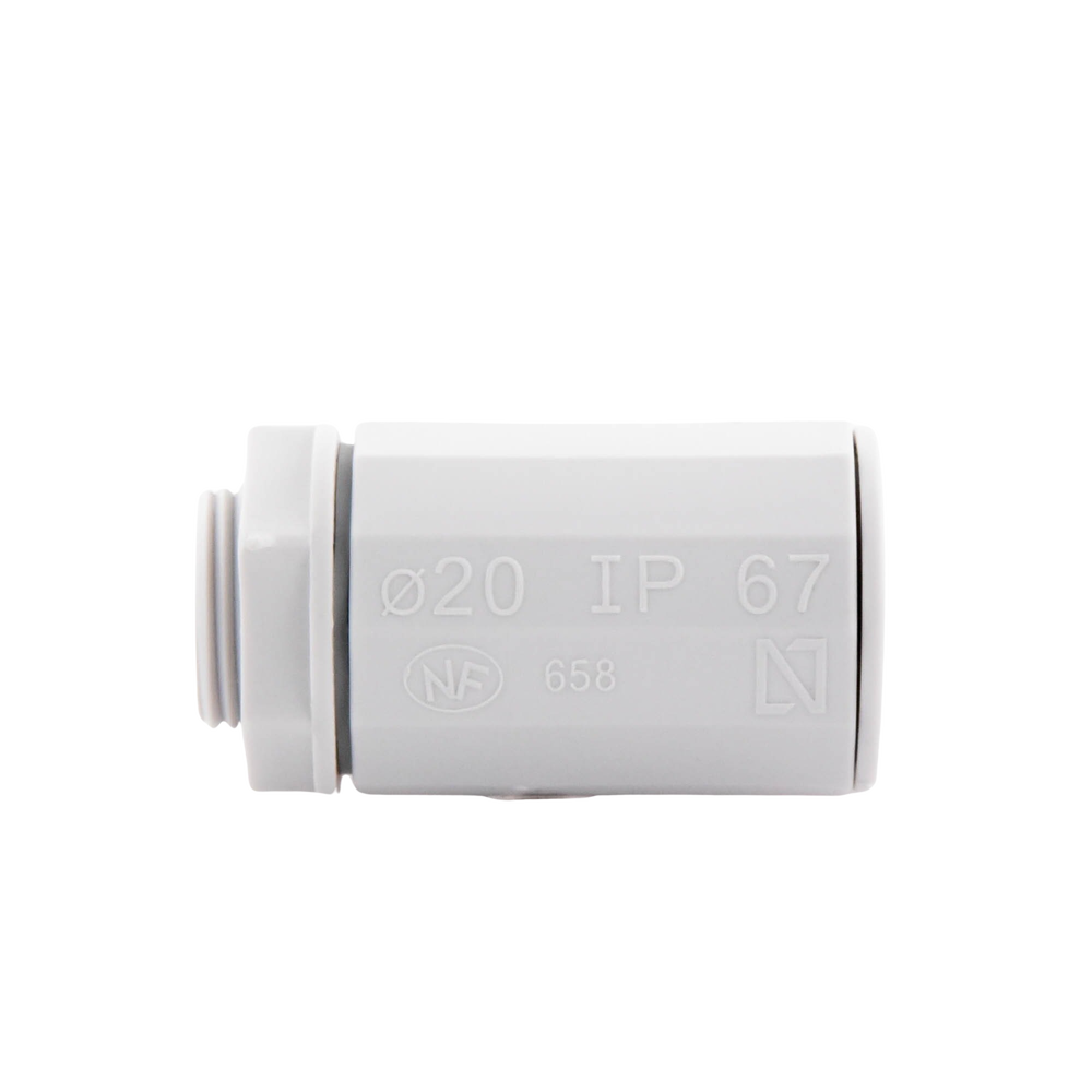 Conector de tubería rígida a caja (Racor), PVC Auto-extinguible, de 20 mm