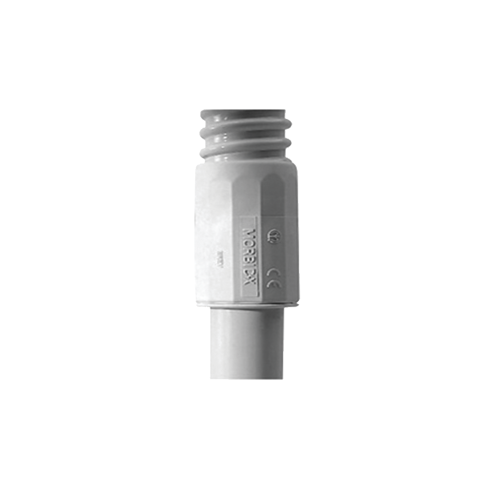 Conector (Racor) de tubería rígida a tubería flexible (Diflex), PVC Auto-Extinguible, 20 mm, IP65