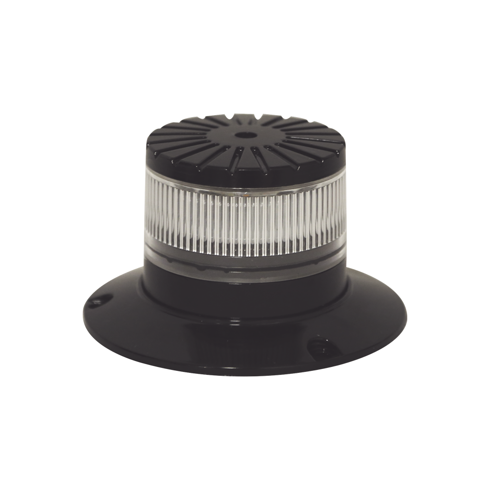 Baliza LED compacta discreta, domo claro, color rojo