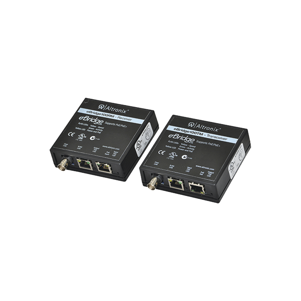 Kit extensor IP PoE BNC por cable UTP cAT 5e hasta 500 metros a 100 Mbps y por BNC hasta 300 metros