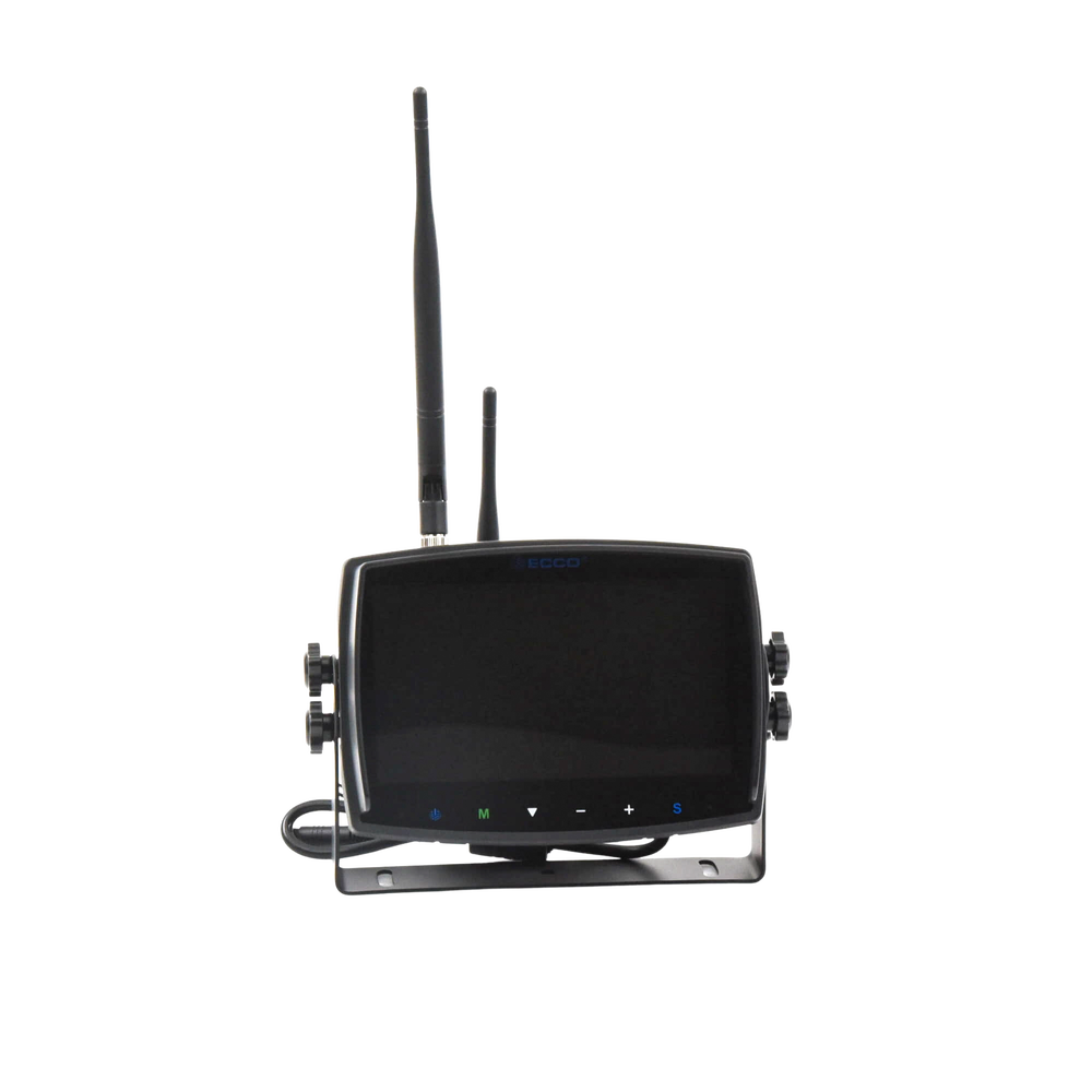 Wireless reversing system with infrared camera and 7" touchscreen monitor