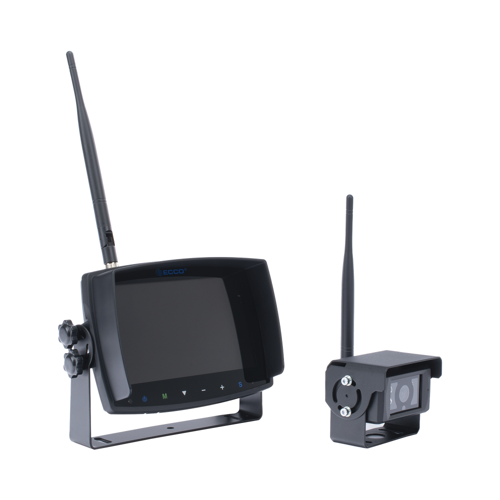 Wireless reversing system with infrared camera and 7" touchscreen monitor