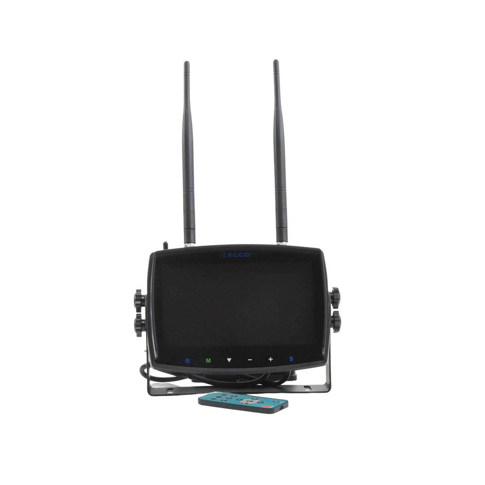 Wireless reversing system with infrared camera, magnet and 7" touch screen monitor