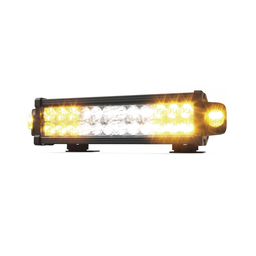 Barra LED de trabajo, 13.6 pulgadas, doble hilera, con luces de trabajo, ambar/claro, 12-24 Vcd