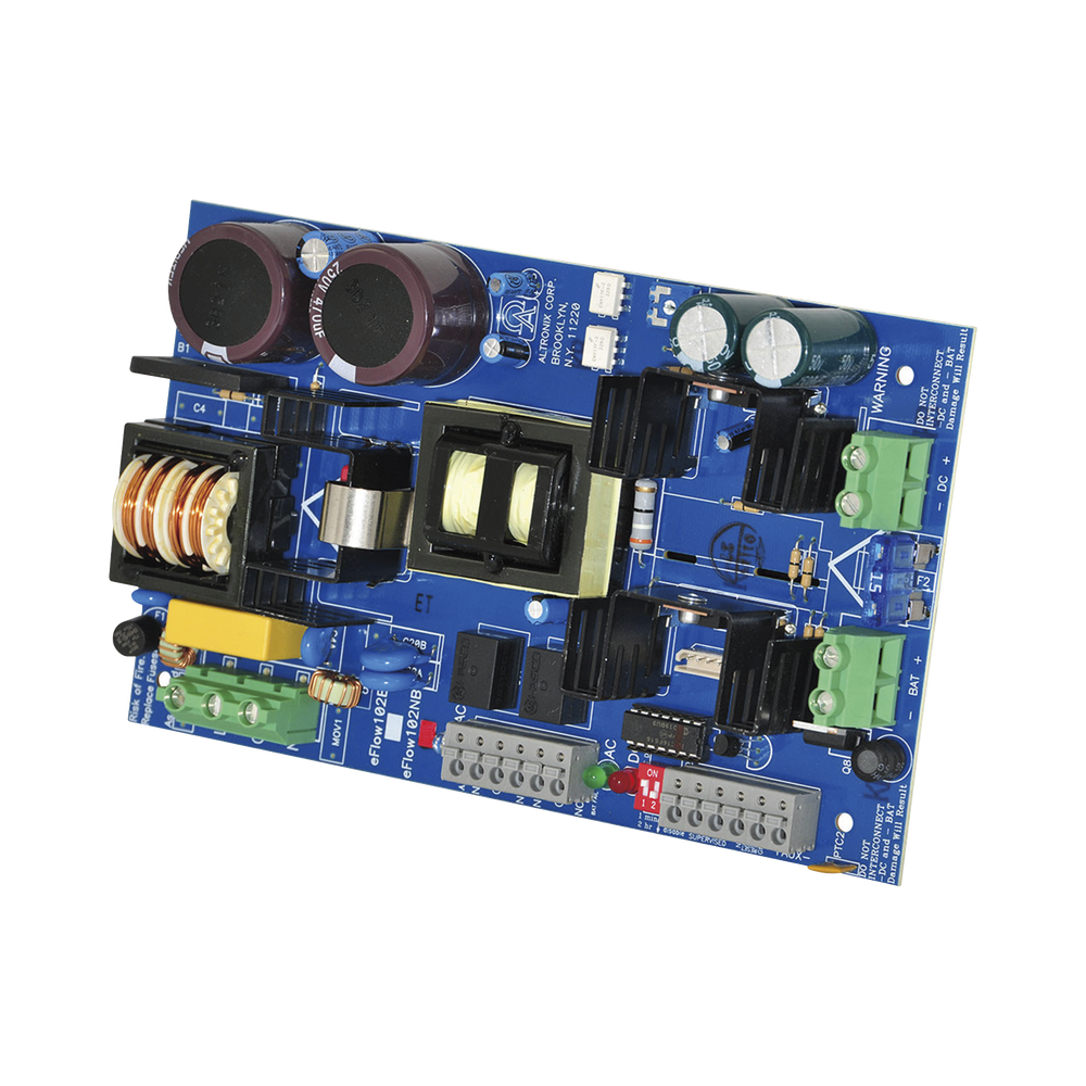 Cargador de fuente de alimentación, salida única, 12 V CC a 10 A, salida auxiliar, FAI, listo para LinQ2, 115 V CA, placa