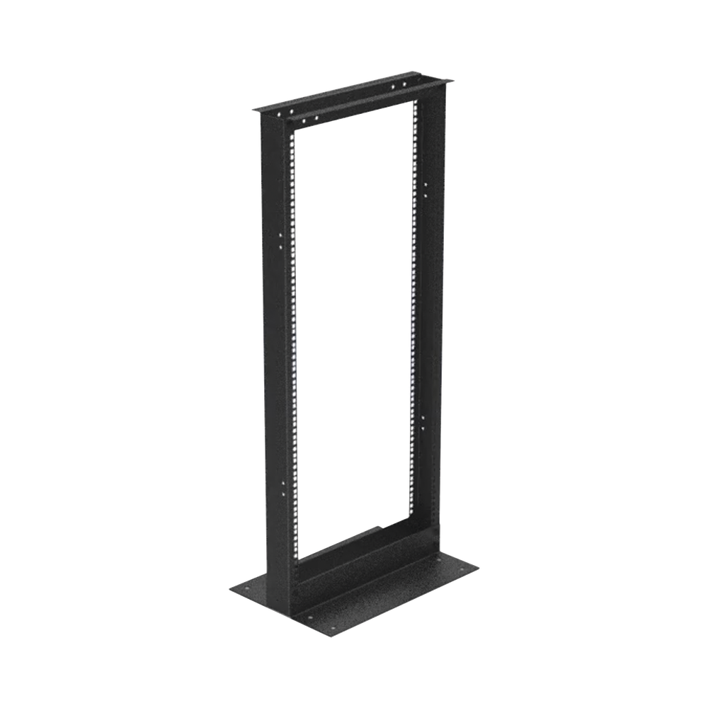 2-Post Rack (Double Drilled), Standard 19", 24 Units, Made of Steel, "L" Base for Anchoring to the Floor.
