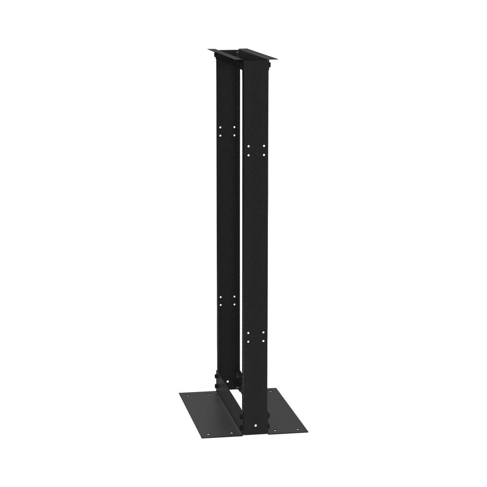 2-Post Rack (Double Drilled), Standard 19", 24 Units, Made of Steel, "L" Base for Anchoring to the Floor.