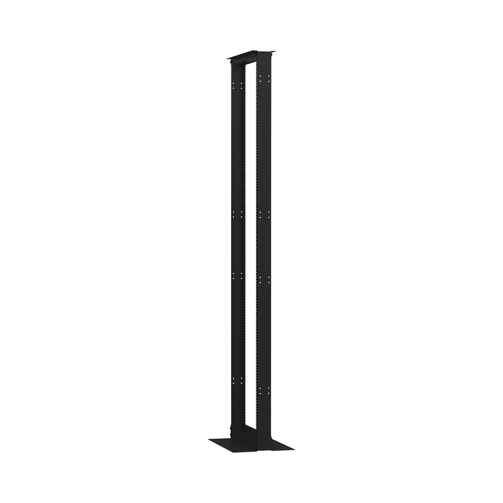 2-Post Rack (Double Perforation), Standard 19", 45 Units, Made of Steel, "L" Base for Anchoring to the Floor.