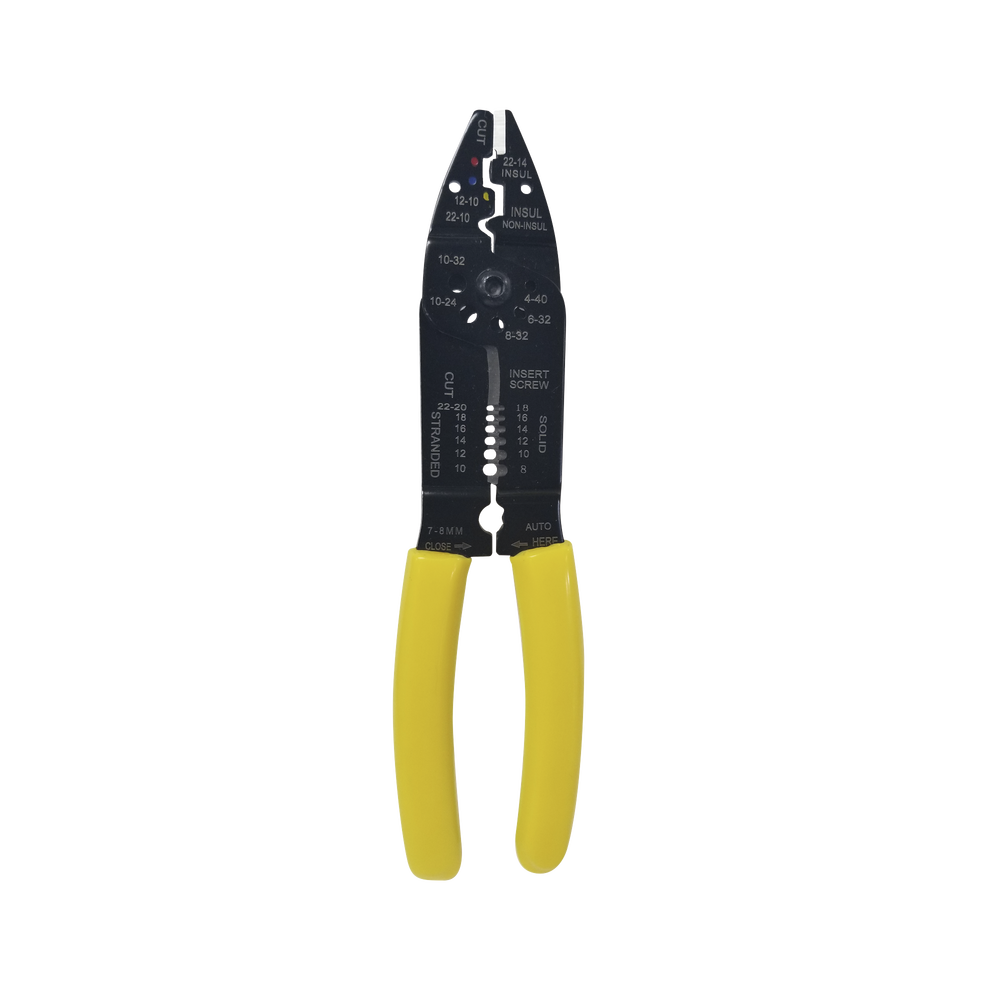 Cable Cutter/Cable Stripper Pliers 10 to 22 AWG with Connector Crimper.