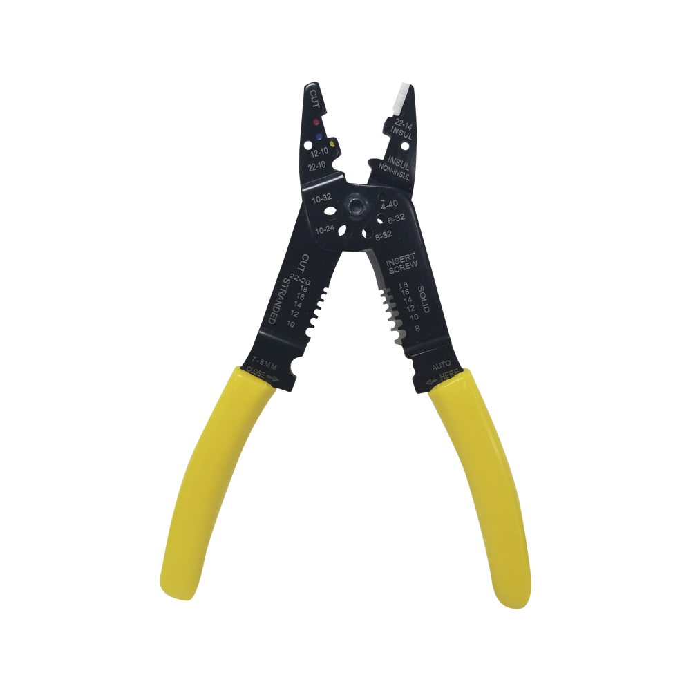 Cable Cutter/Cable Stripper Pliers 10 to 22 AWG with Connector Crimper.