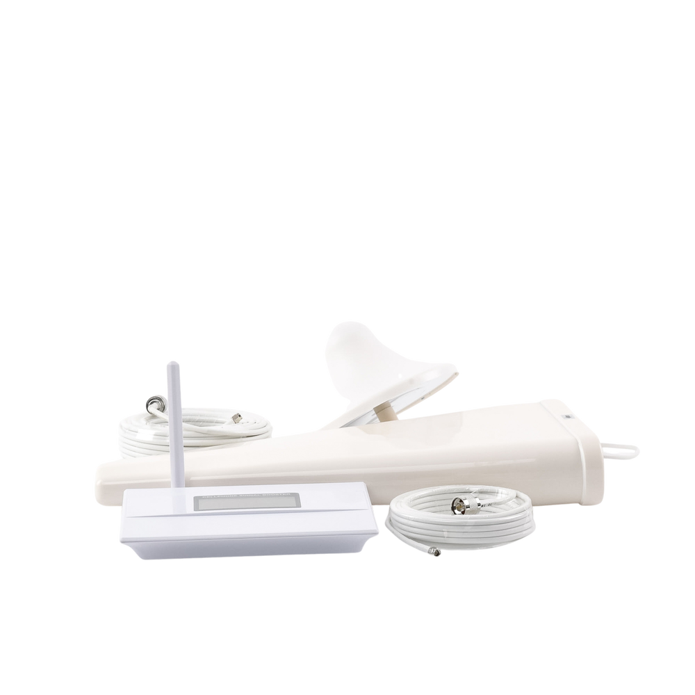 Kit Amplificador de Señal Celular 3G, 2G y VOZ. Soporta Múltiples Operadores, Dispositivos y Tecnologías Simultáneamente. Doble banda. Mejora la señal en interiores de Hasta 500 metros cuadrados.