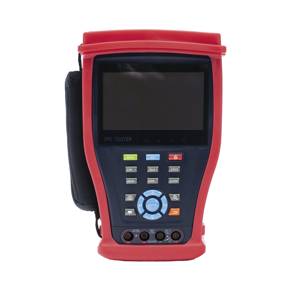 Android Video Tester with 4.3" LCD Screen for IP 4K / HD-TVI (8MP), HD-CVI (8MP), AHD (5MP) / Digital Multimeter, HDMI In/Out, WiFi