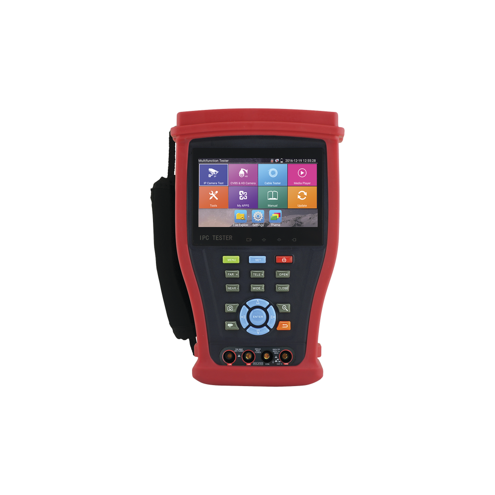 Probador de Video Android con Pantalla LCD de 4.3" para IP 4K / HD-TVI (8MP), HD-CVI (8MP), AHD (5MP) / Multímetro Digital, HDMI Entrada/ Salida, WiFi