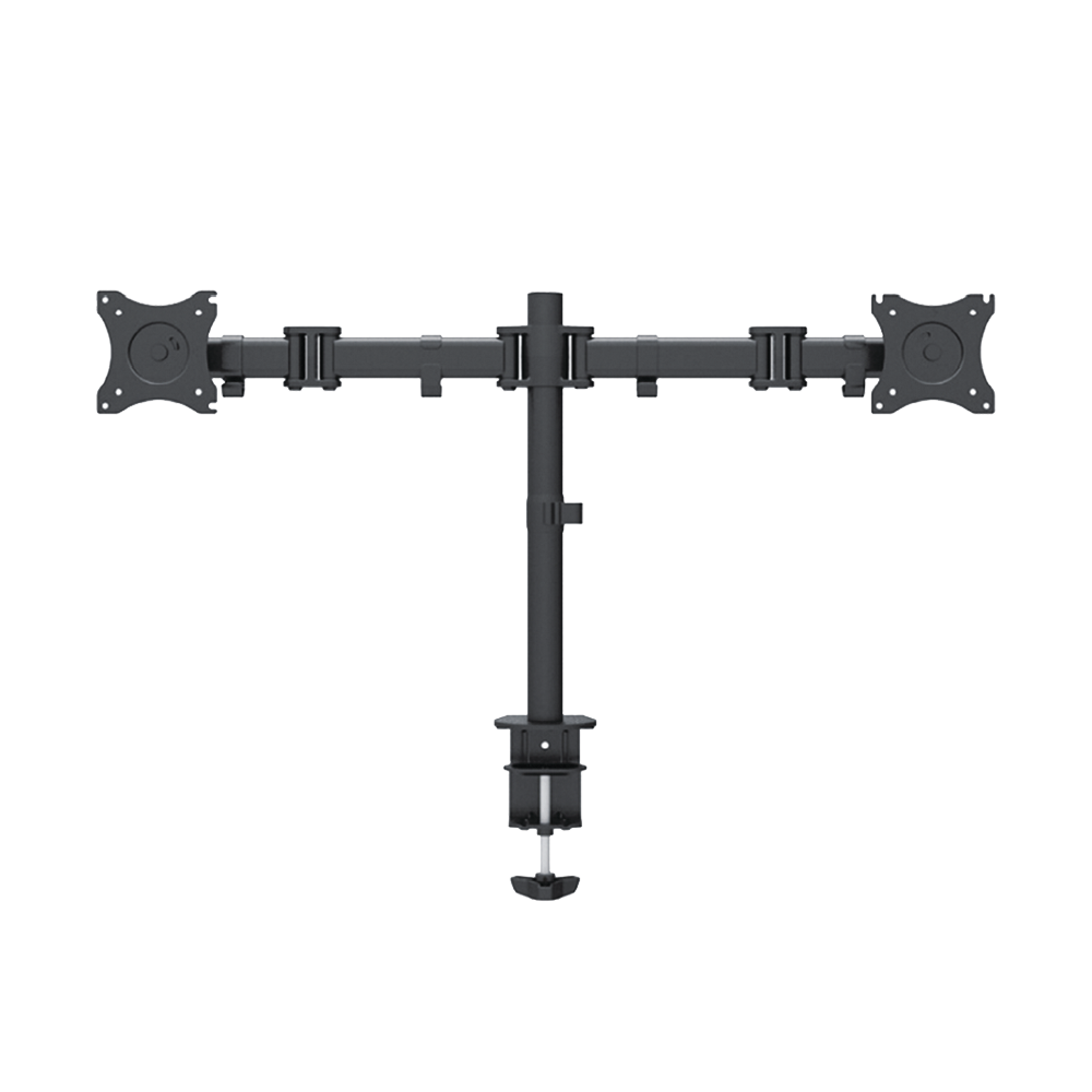 Montaje de Escritorio articulado para 2 monitores de 13 a 27" / Soporta hasta 10 kg / Vesa 75 x 75 / 100 x 100 / Acero / Giro: 360°