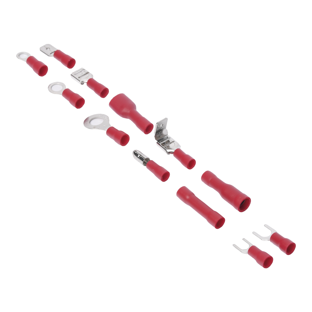 580-piece set of assorted terminals with lining and storage box.