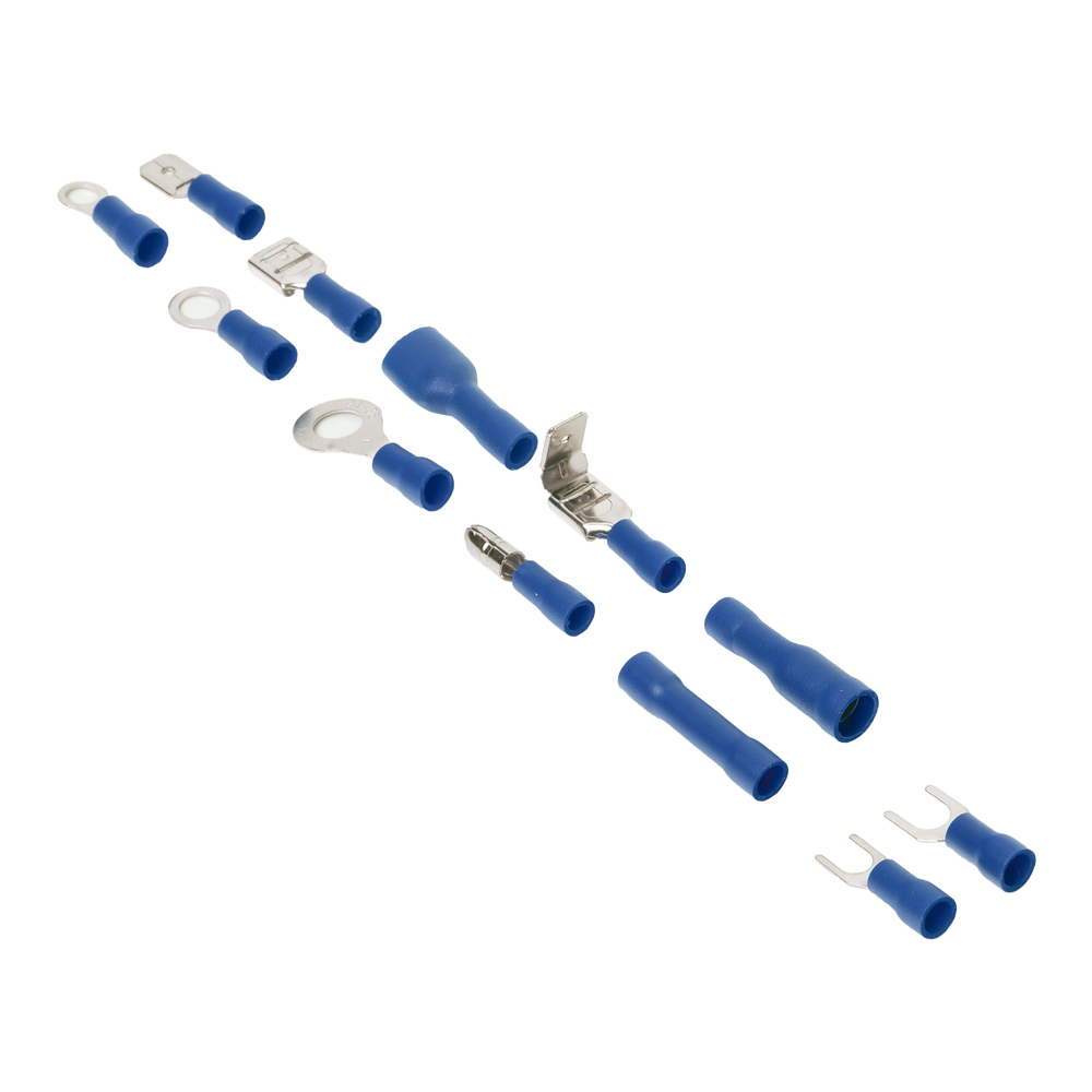 580-piece set of assorted terminals with lining and storage box.