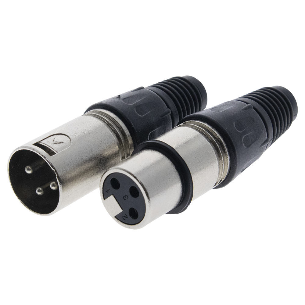 Kit Conector XLR Hembra + XLR Macho, Ideal para Conexiones de Micrófonos, Mezcladoras, Equipo de Audio Profesional