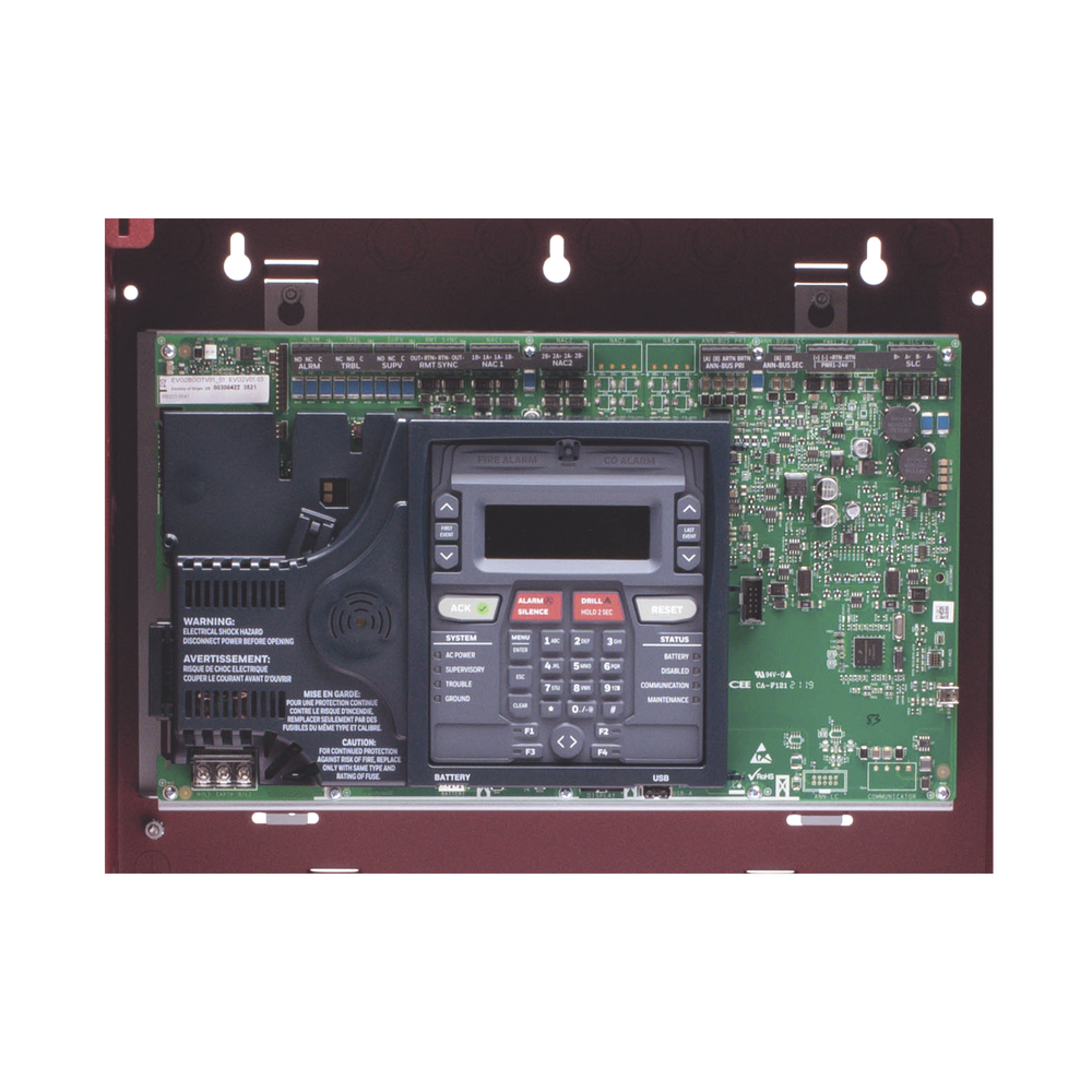 Addressable Fire Detection Panel / 50 Points in Any Combination of Detectors and Modules / 2 NACs / With Communicator