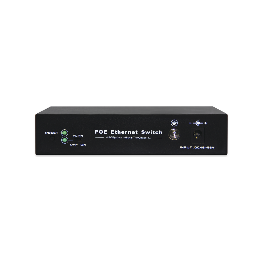PoE Switch / 100 Meters PoE / 4 ports 802.3af /at (60 W) 10/100 Mbps + 1 uplink port