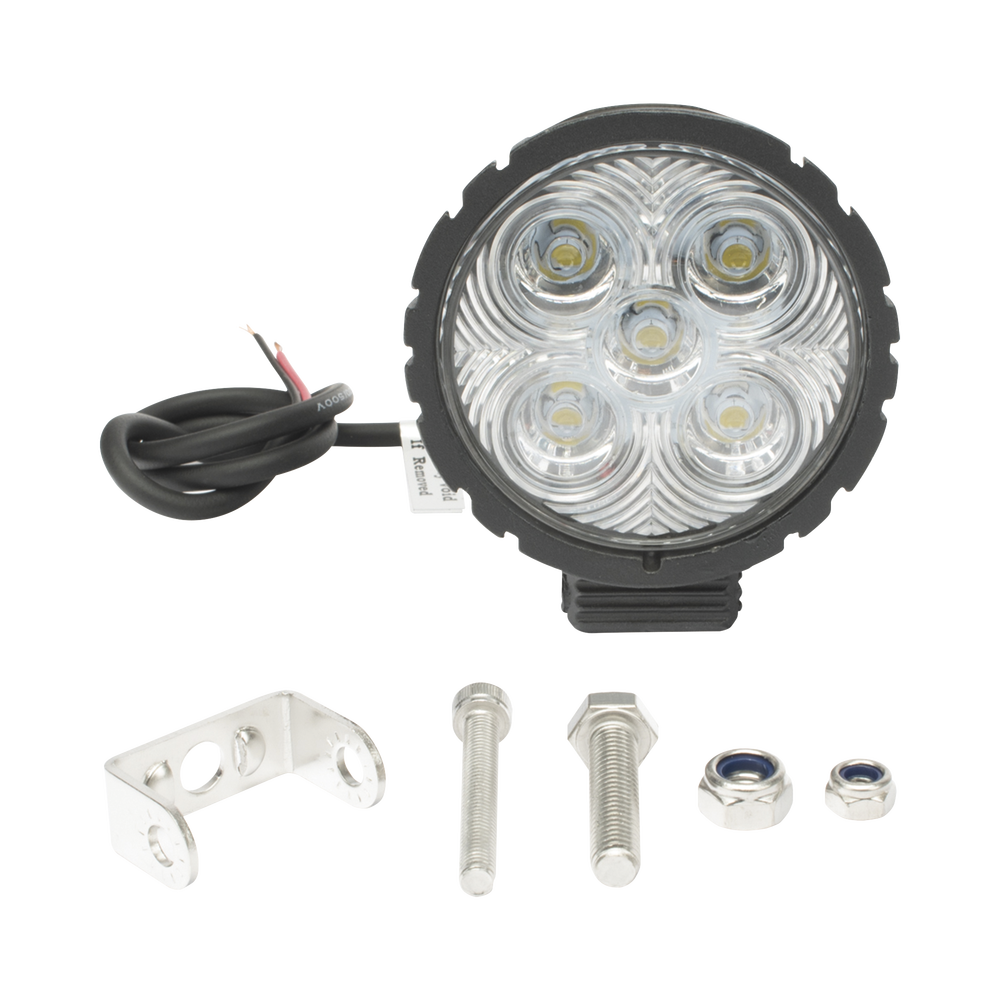 5-LED Work Light, Flood Beam, Round, 800 Lumens, 12-24 VDC
