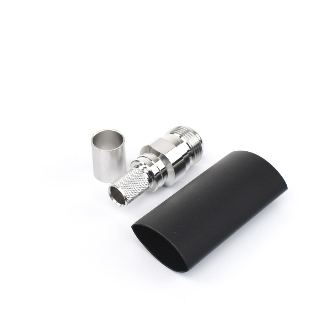 N Female Crimp Connector with Captive Pin for RG8 LMR-400 Cables