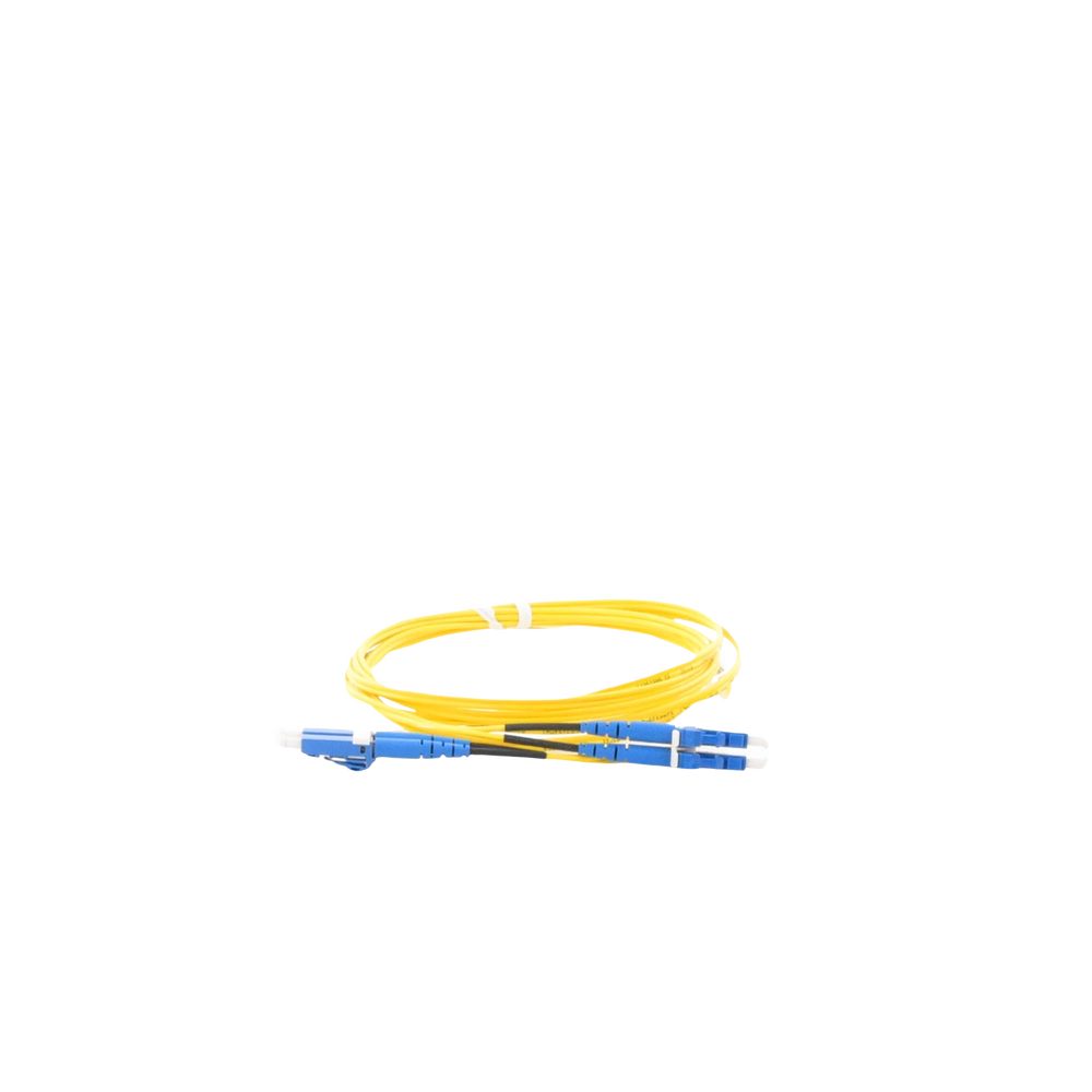 Jumper de Fibra Optica Monomodo 9/125 OS2, LC-LC Duplex, OFNR (Riser), Color Amarillo, 2 Metros