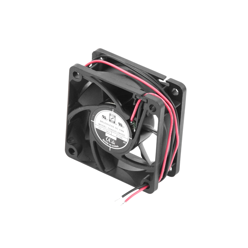 Ventilador Anticondensante Axial Cuadrado, 60x60x25 mm, 24 Vcd, 4500 RPM, 2.9 W, 0.12 A, Flujo de Aire de 25.0 CFM, Unión Sellada.