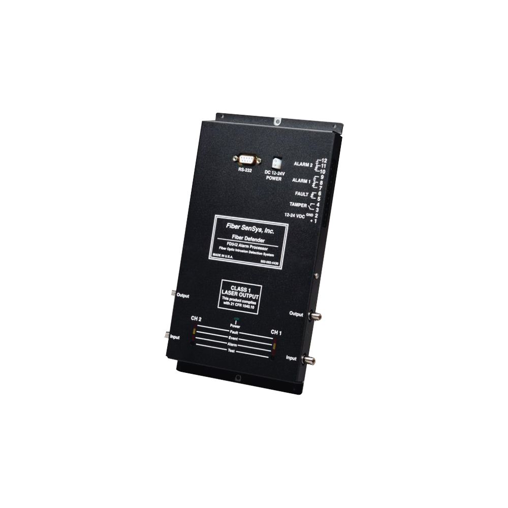Sensor de Seguridad Perimetral de 1 Zona/Detección por Fibra Óptica Sensitiva / 0 a 5 Km de protección/ Hasta 20 Km de fibra insensitiva/ Comunicación IP